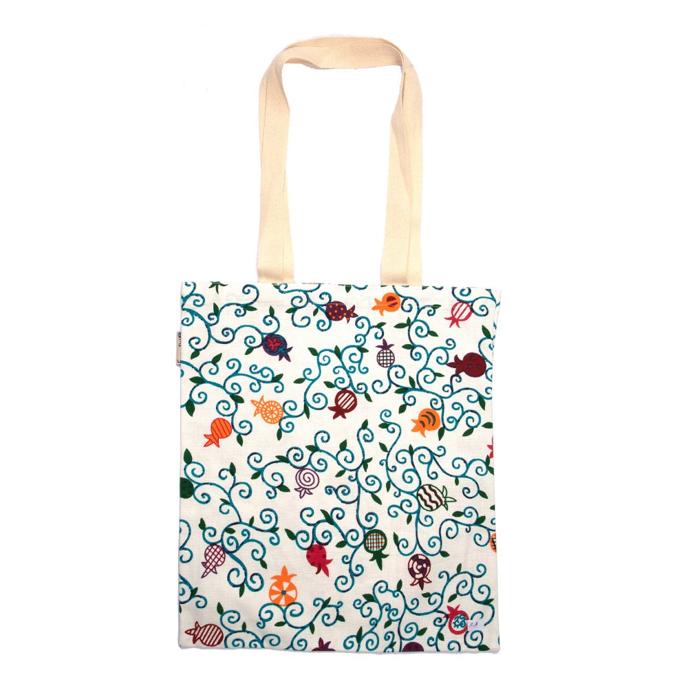Cotton Tote Bag, Pomegranate