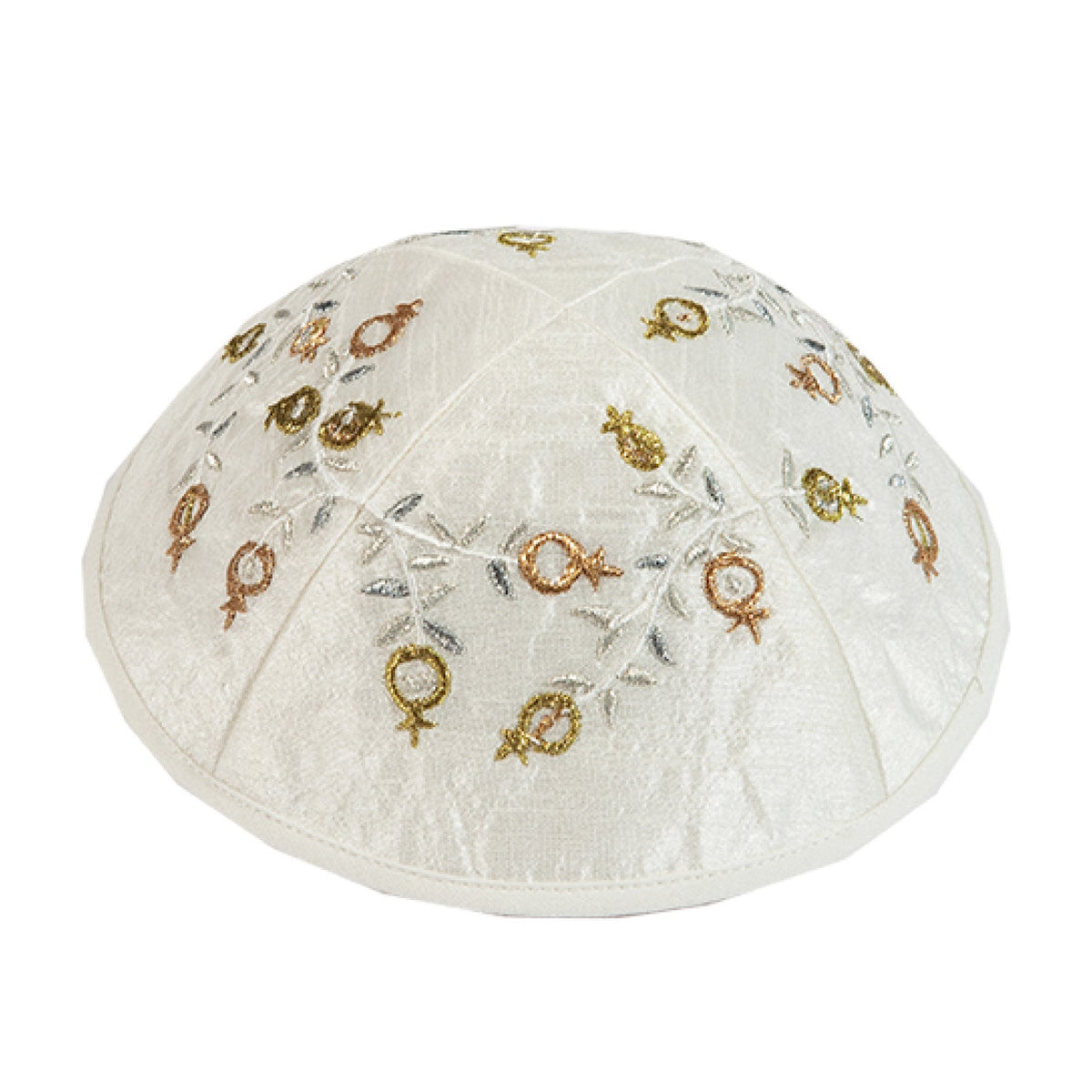 Pomegranate Embroidered Kippah, Gold