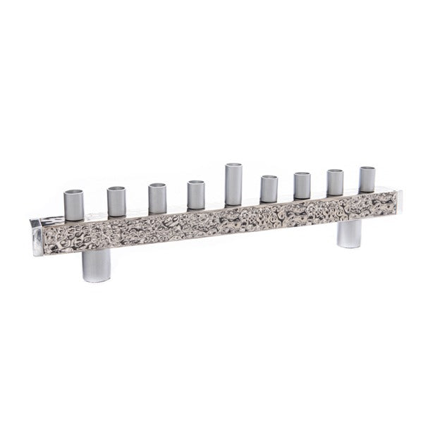 Hammered Aluminum Menorah, Strip Design