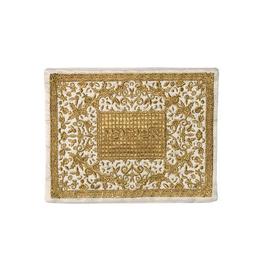 Embroidered Fabric Afikoman Cover, Gold Jerusalem
