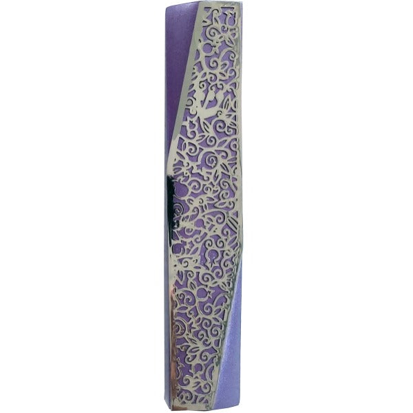 Cutout Metal Mezuzah Case, Pomegranate