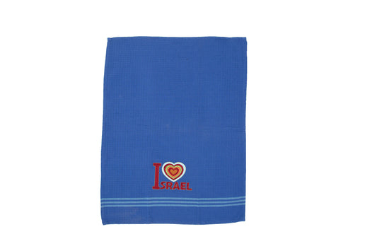 Embroidered Cotton Dish Towel, I Love Israel