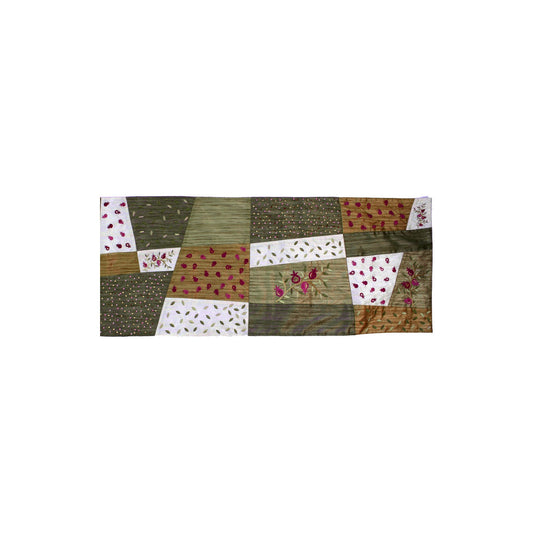 Embroidered Patchwork Table Runner, Pomegranate