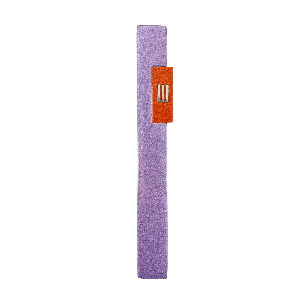 Modern Aluminum Mezuzah Case, Purple and Orange