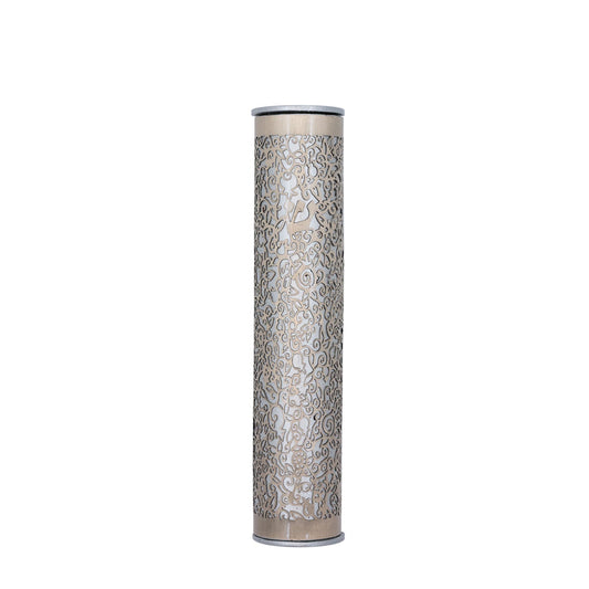 Metal Cutout Mezuzah Case, Pomegranate