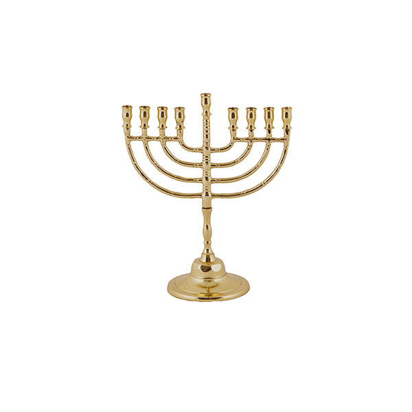 Brass Menorah, Curved Branch Design 8"
