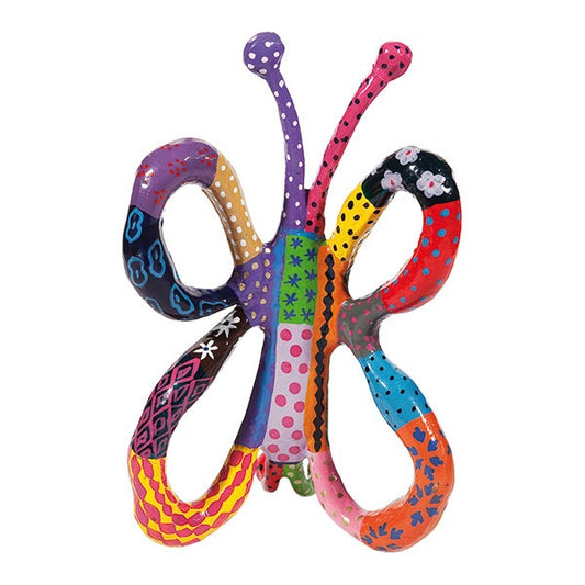 Hand Painted Metal Butterfly Figure, 9.5"