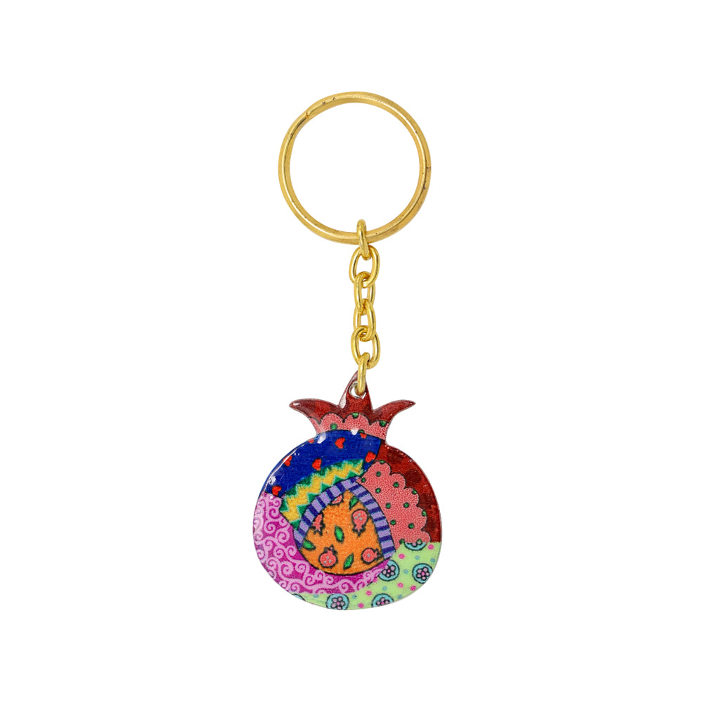 Metal Pomegranate Key Chain, Colorful
