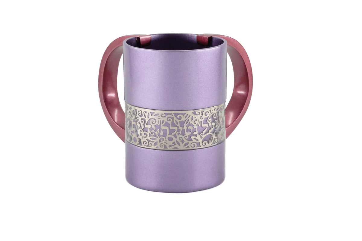 Two Handled Washing Cup, Purple Metal Cutout