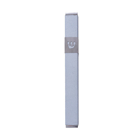 Metal Mezuzah Case, Light Blue Shin