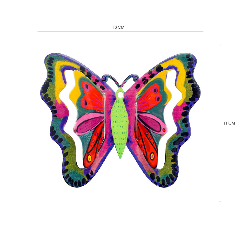 Metal Butterfly Wall Hanging, Multicolor, Medium 5 x 5 inches