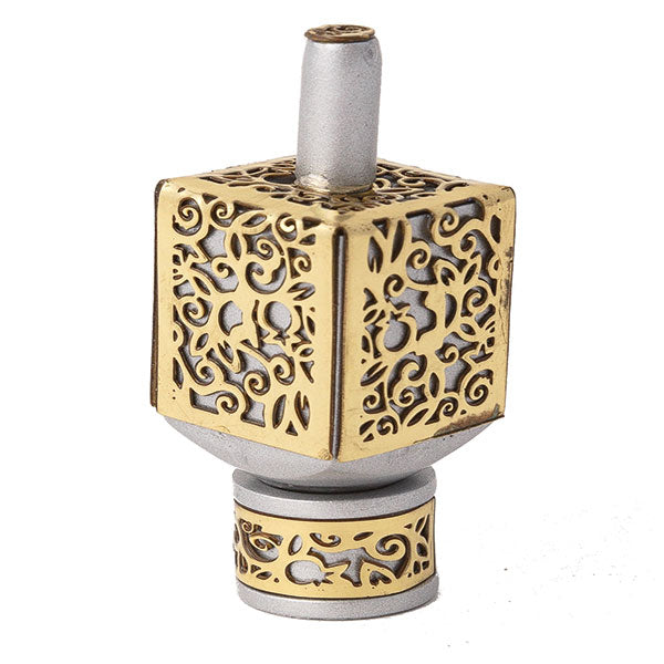 Cutout Aluminum Dreidel, Pomegranate, Large 3"