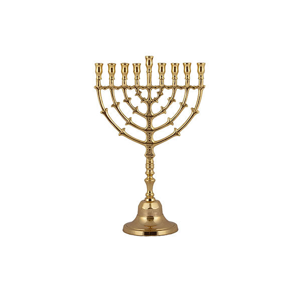 Branch Design Metal Menorah, Bronze, 10"