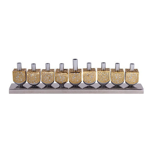 Dreidel Design Metal Menorah, Cutout