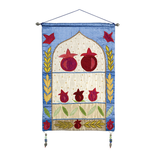 Appliqued Fabric Wall Hanging, Pomegranate