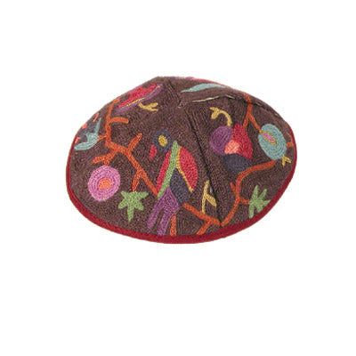 Embroidered Kippah, Birds