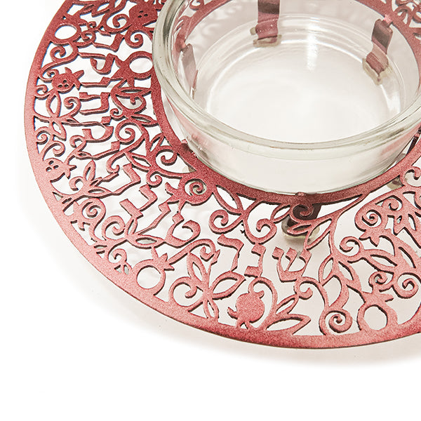 Laser Cut Metal Honey Dish, Pomegranate