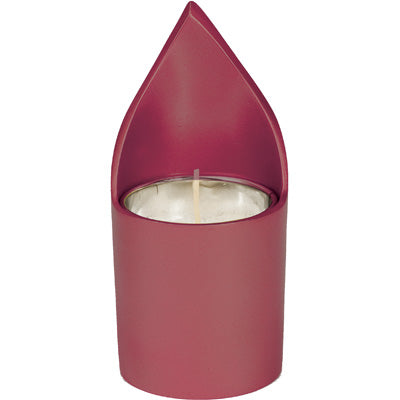 Anodized Aluminum Memorial Candle Holder, Maroon