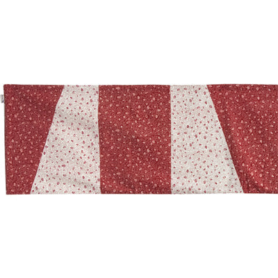 Printed Fabric Table Runner, Red and White
