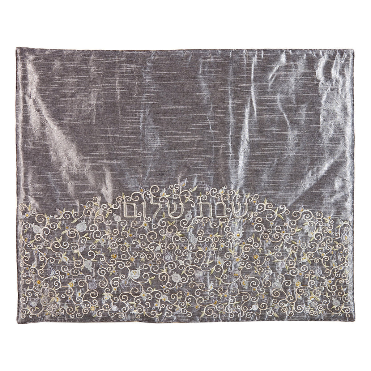 Embroidered Fabric Plata Cover, Pomegranates