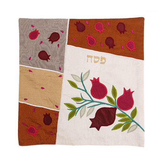 Appliqued Fabric Matzah Cover, Pomegranate
