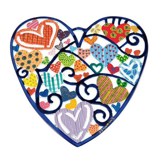Hand Painted Metal Heart Wall Decor, Hearts