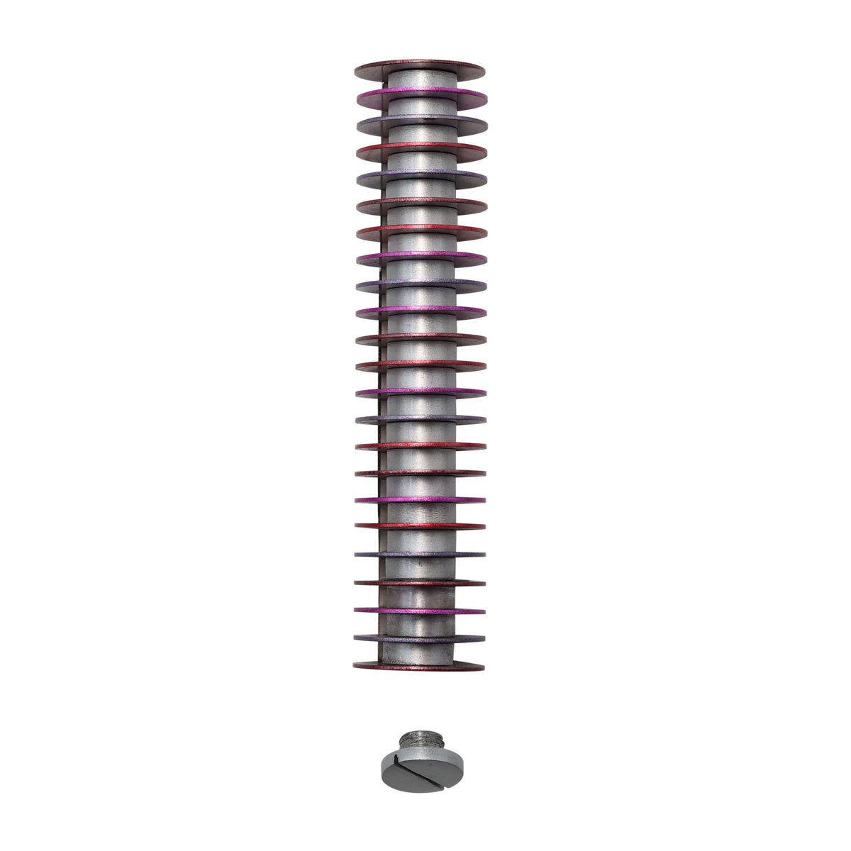 Modern Disc Mezuzah Case, Maroon