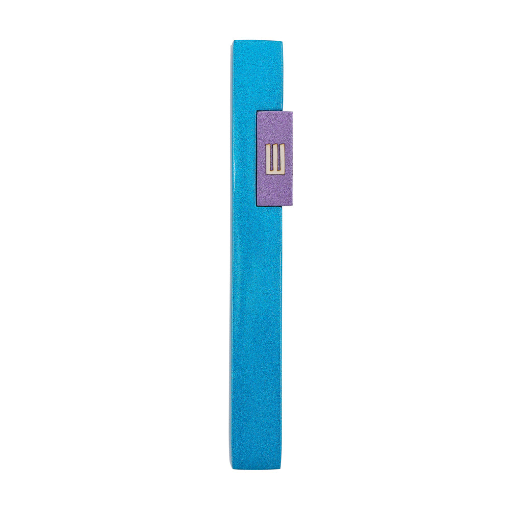 Anodized Aluminum Mezuzah Case, Turquoise and Purple