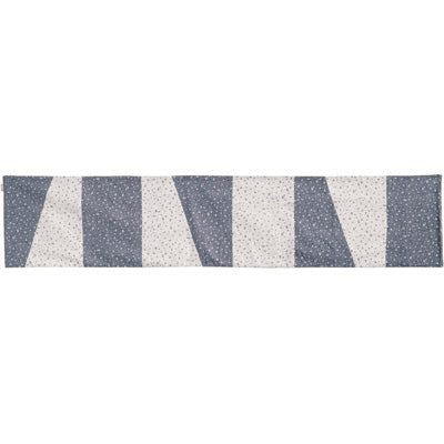 Cotton Table Runner, Blue and White Panels
