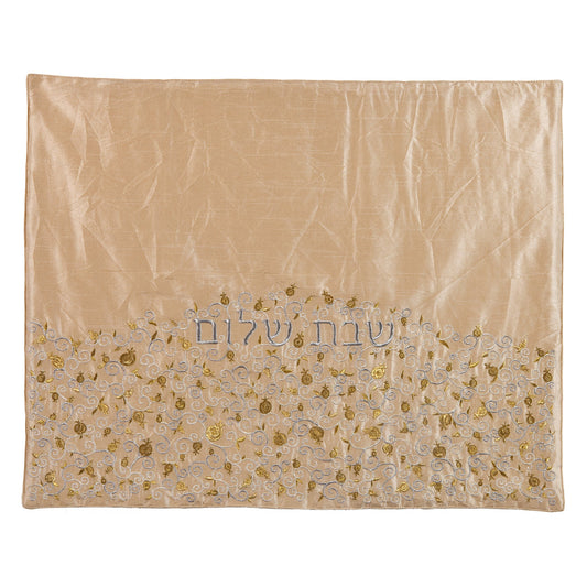 Embroidered Fabric Plata Cover, Pomegranates, Gold