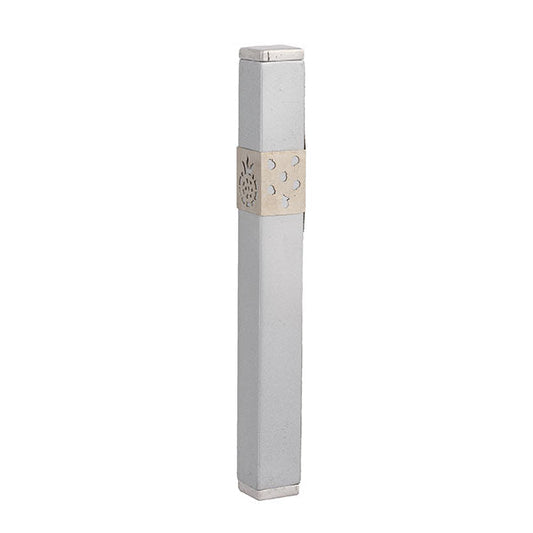 Metal Mezuzah Case, Pomegranate Cutout