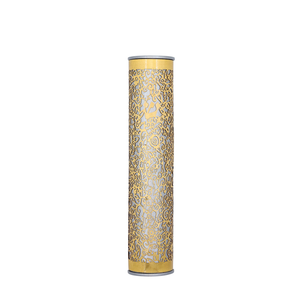 Metal Cutout Mezuzah Case, Pomegranate