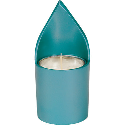 Anodized Aluminum Memorial Candle Holder, Turquoise