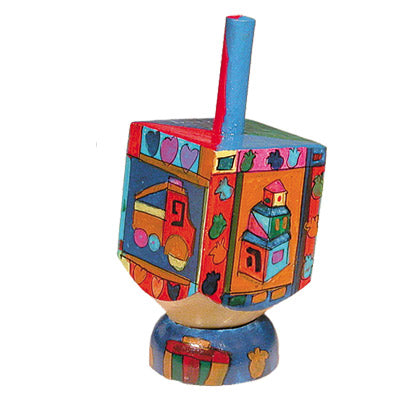 Hand Painted Wood Dreidel with Stand, Sham