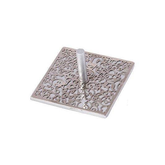 Metal Cutout Flat Dreidel, Silver