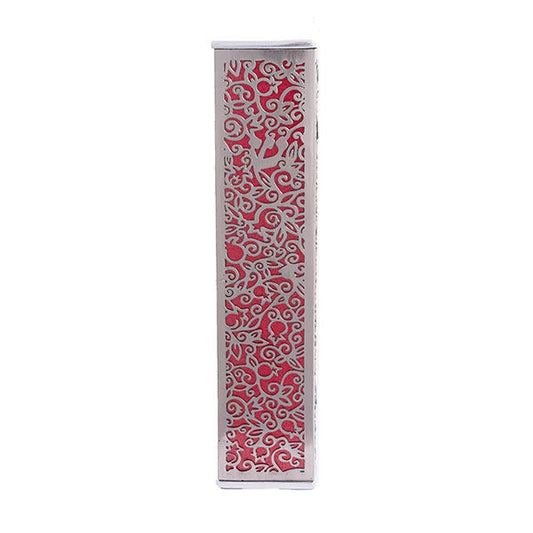 Metal Cutout Mezuzah Case, Pomegranate