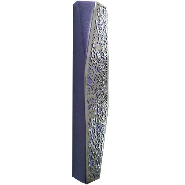 Cutout Metal Mezuzah Case, Pomegranate
