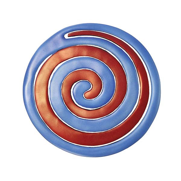 Aluminum Spiral Trivet Set, Red and Blue, 8"