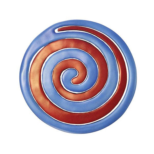 Aluminum Spiral Trivet Set, Red and Blue, 8"