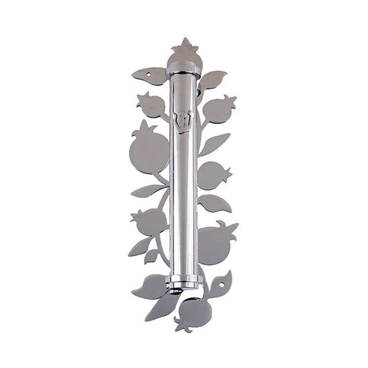 Metal Cutout Mezuzah Case, Pomegranate, 8.5"