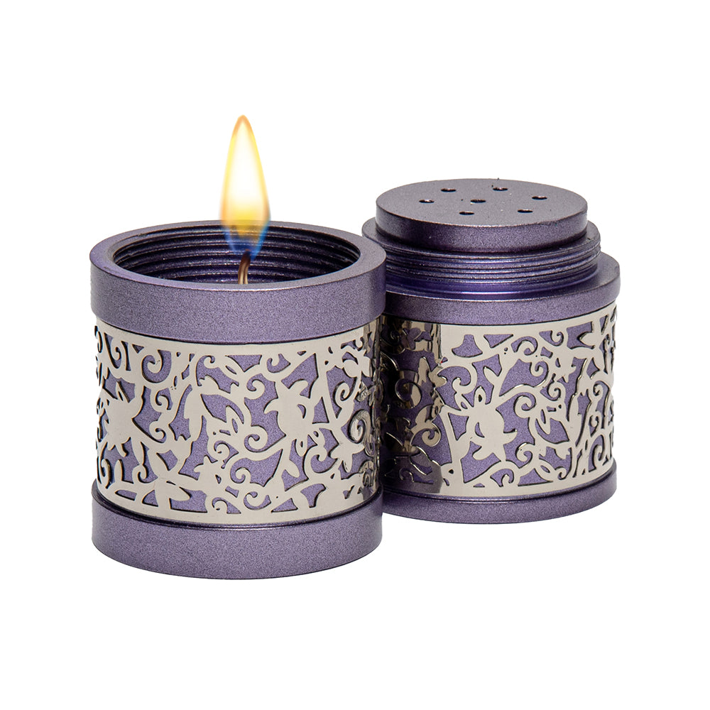 Metal Cutout Travel Havdallah Set, Purple