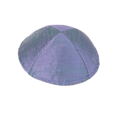 Raw Silk Kippah, Blue