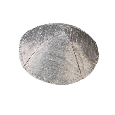 Raw Silk Kippah, Gray