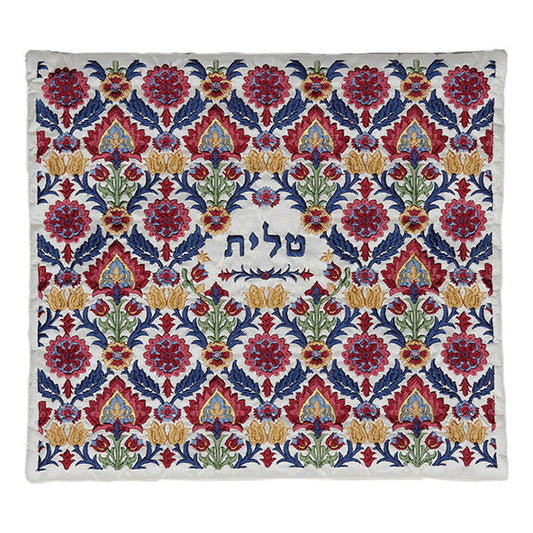 Embroidered Silk Tallit Bag, Antique Floral