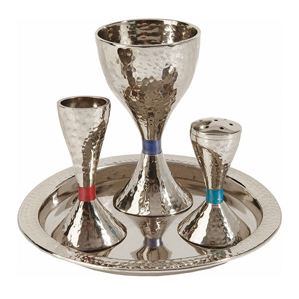Hammered Nickel Havdalah Set