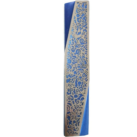 Cutout Metal Mezuzah Case, Pomegranate