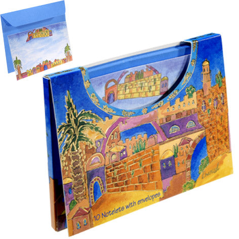 Printed Paper Notelets, Jerusalem, 7" x 5", Set of 10