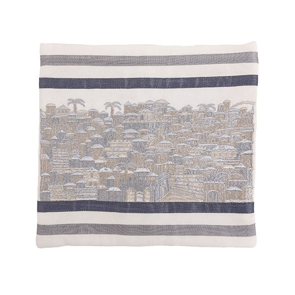 Embroidered Silk Tallit Bag, Jerusalem