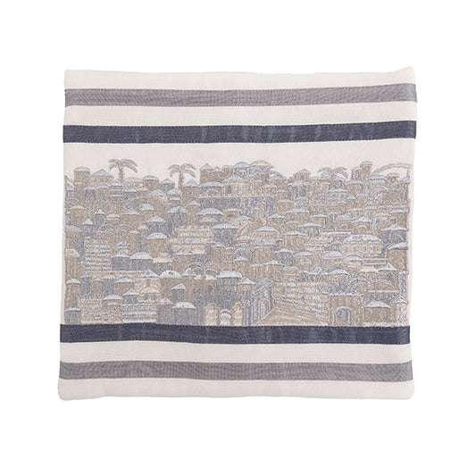 Embroidered Silk Tallit Bag, Jerusalem