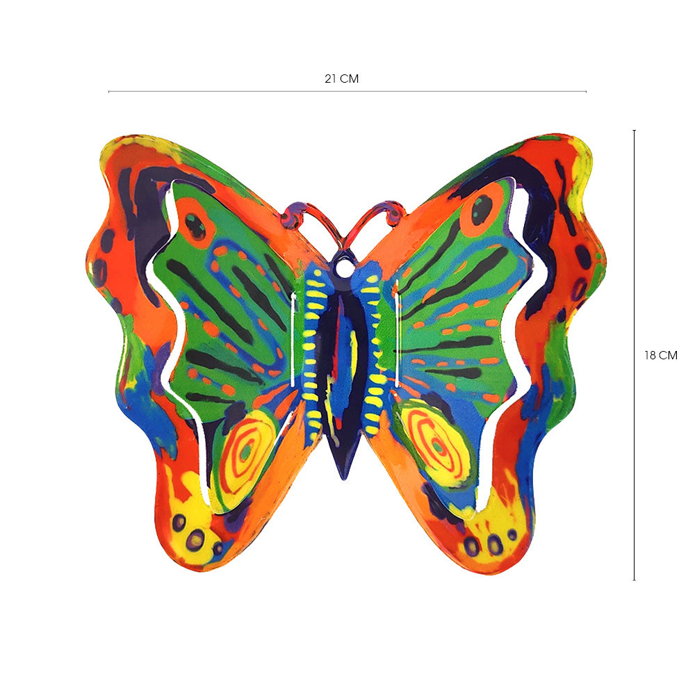 Metal Butterfly Wall Hanging, Multicolor, XL 8 x 7 inches
